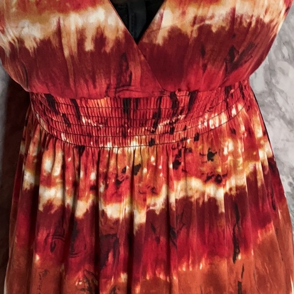 Bisou Bisou Red and Orange Maxi Dress - Picture 2 of 5